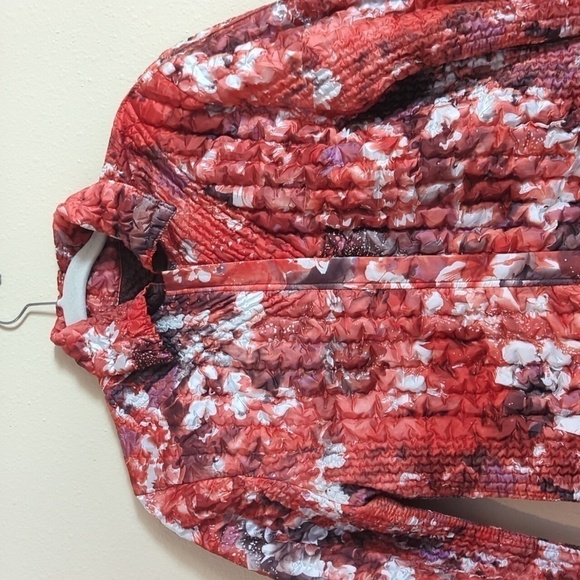 UBU Crinkle Reversible Zip Up Jacket Vintage Y2K Brown  Floral  Small - Picture 5 of 15